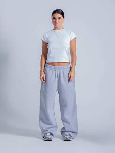 SIGNATURE BAGGY SWEATPANTS - HEATHER GREY