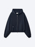 WAFFLE ZIP HOODIE - DARK NAVY