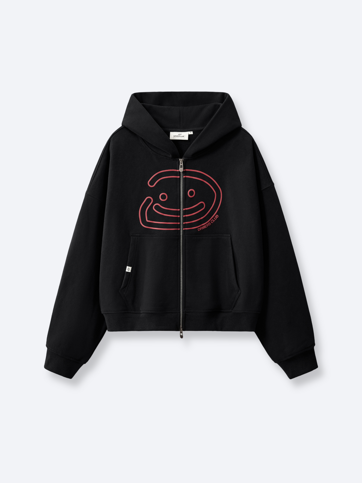 SMILEY BOXY DOUBLE ZIP - BLACK – DRMERS CLUB