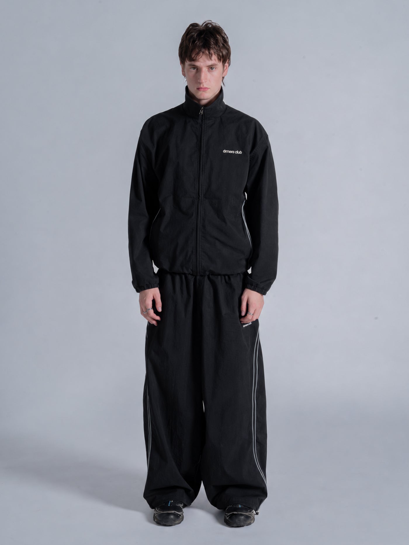 WAVY TRACK JACKET - BLACK – DRMERS CLUB