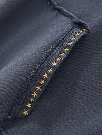 EMBROIDERED STARS HOODIE - STORM BLUE