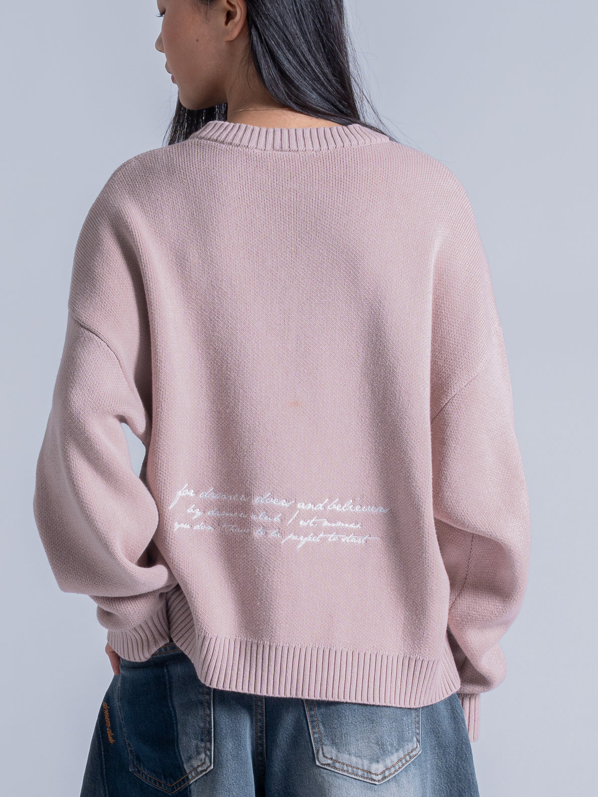 SMILEY LOGO KNIT - DUSTY PINK