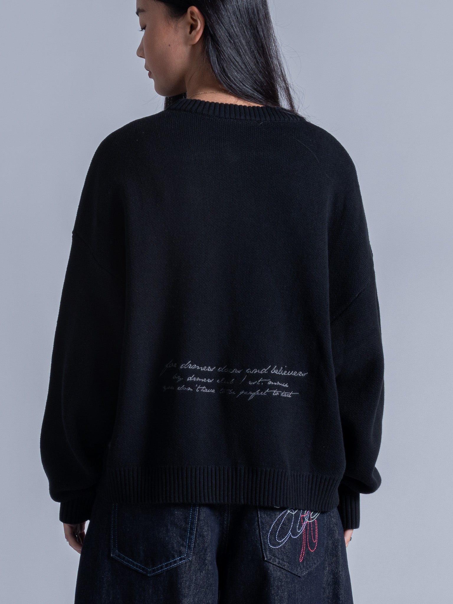 SMILEY LOGO KNIT - BLACK
