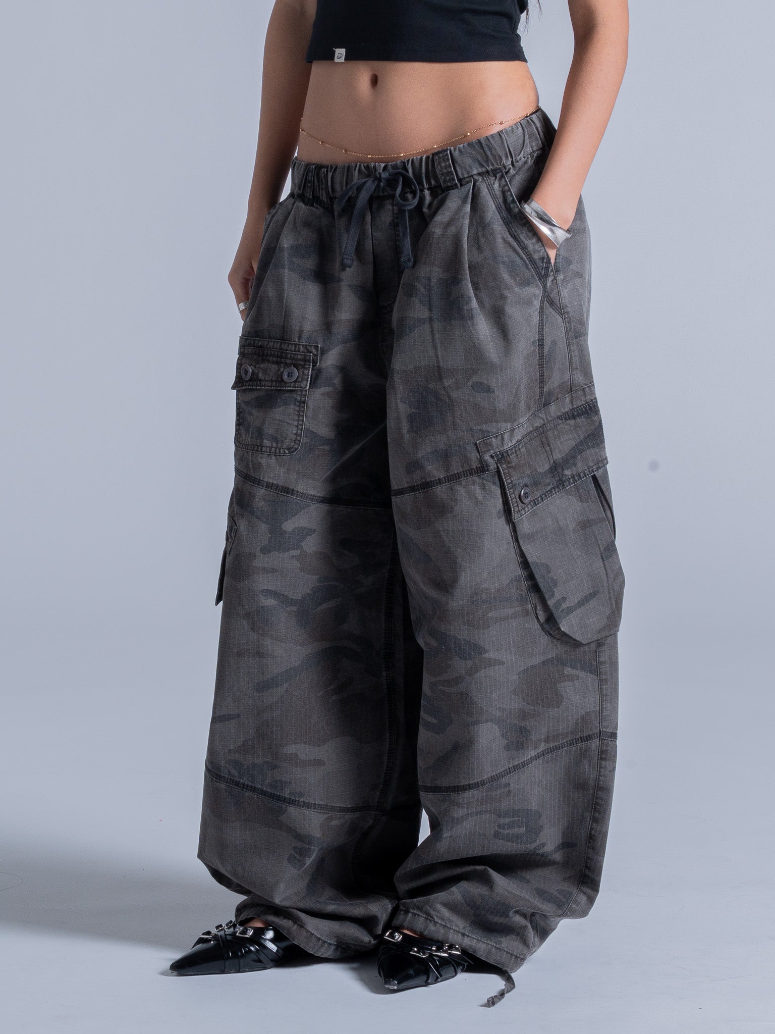 REINFORCED CAMO PANT - CHARCOAL