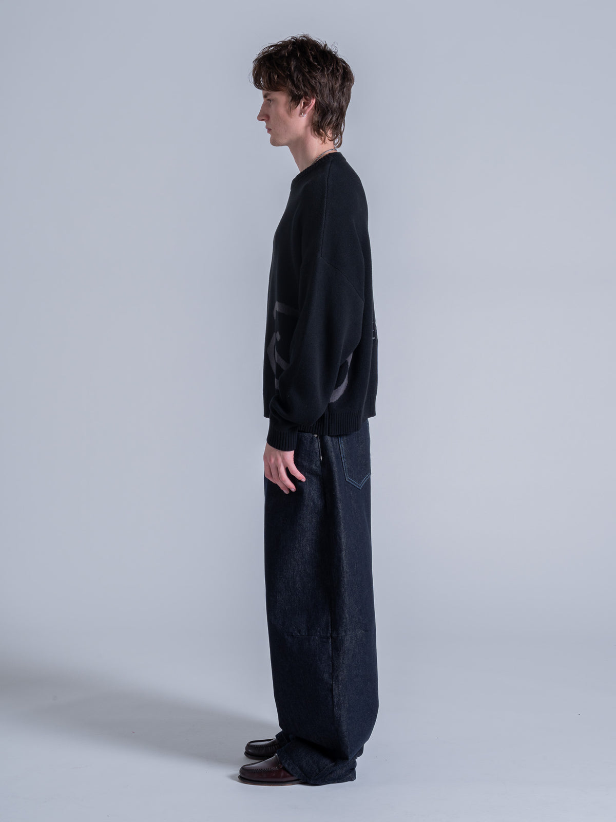 SMILEY LOGO KNIT - BLACK