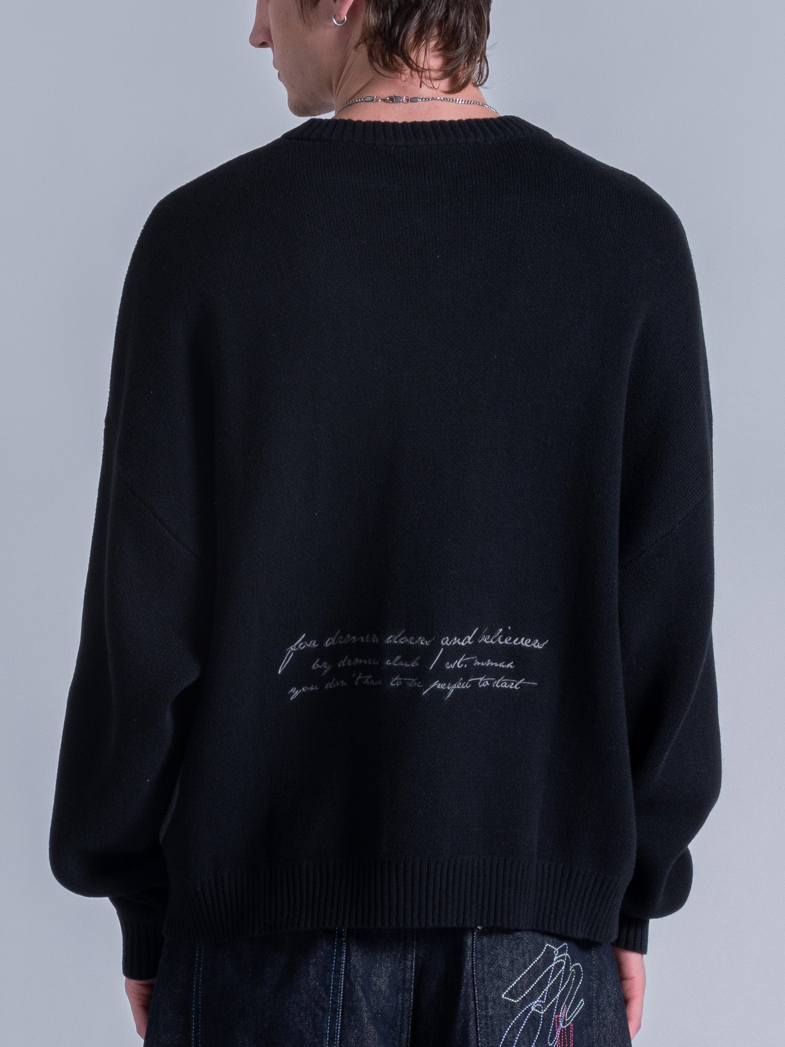 SMILEY LOGO KNIT - BLACK