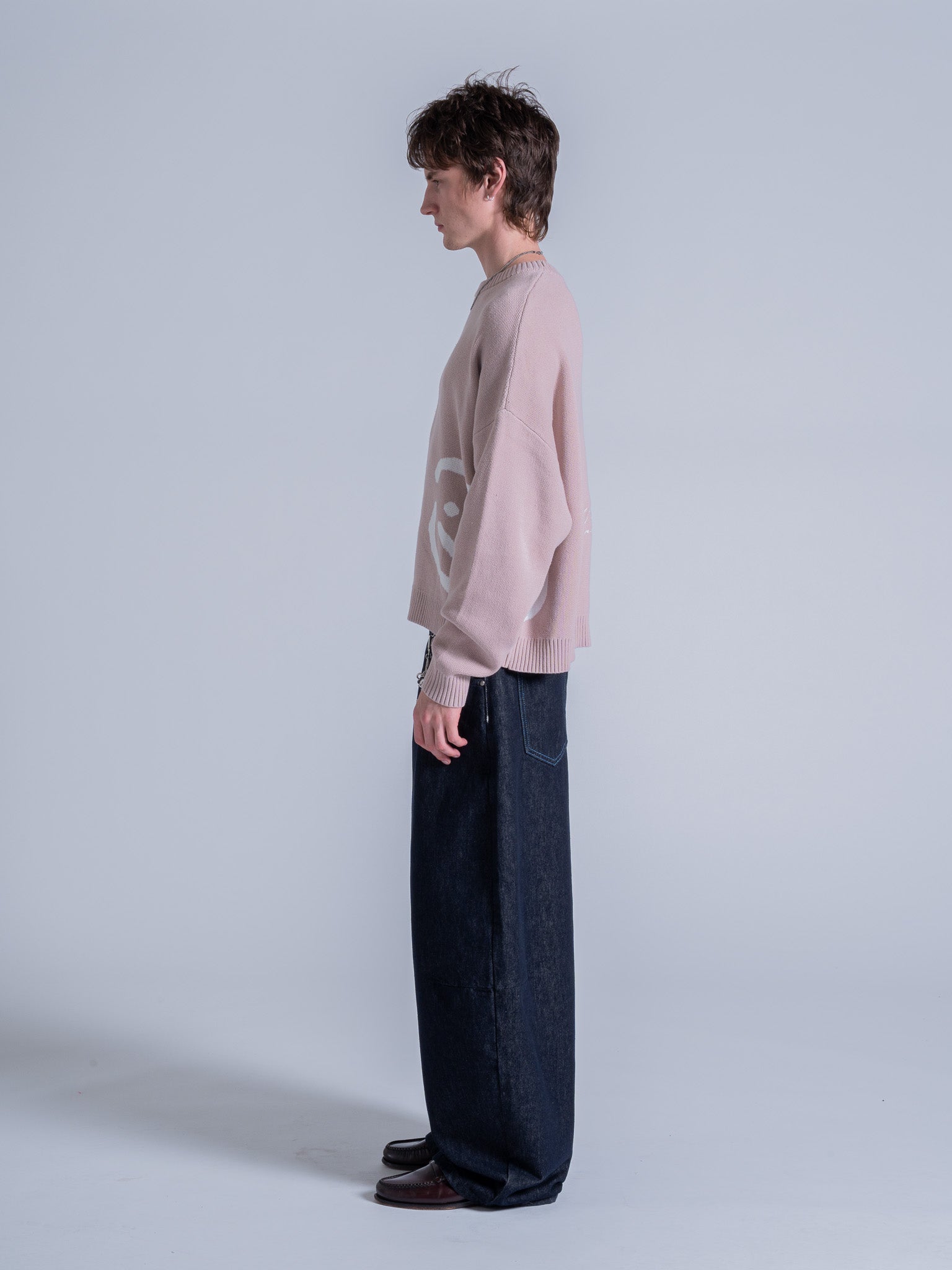 SMILEY LOGO KNIT - DUSTY PINK