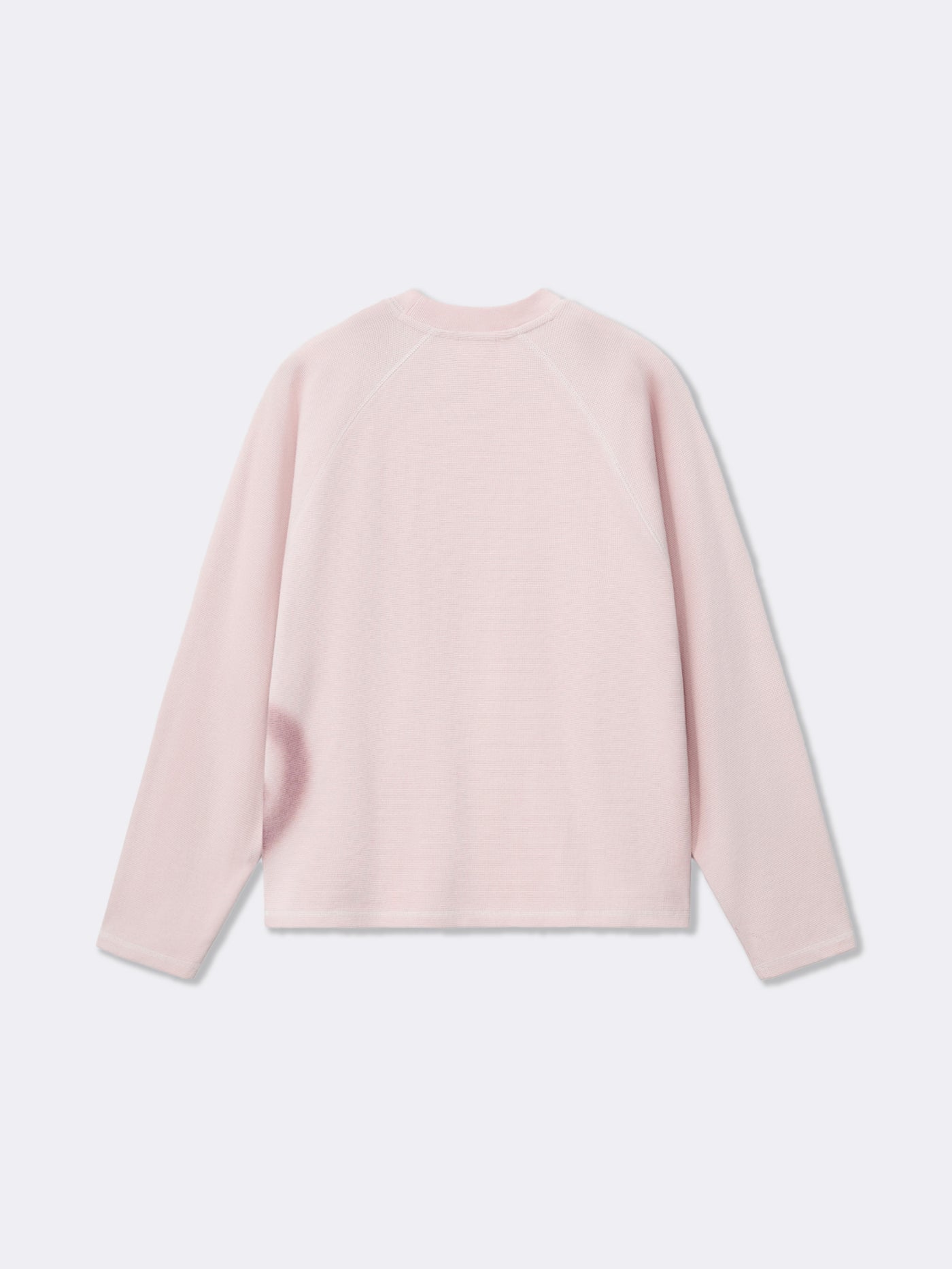 SMILEY WAFFLE LONG SLEEVE TEE - COTTON CANDY PINK