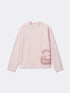 SMILEY WAFFLE LONG SLEEVE TEE - COTTON CANDY PINK