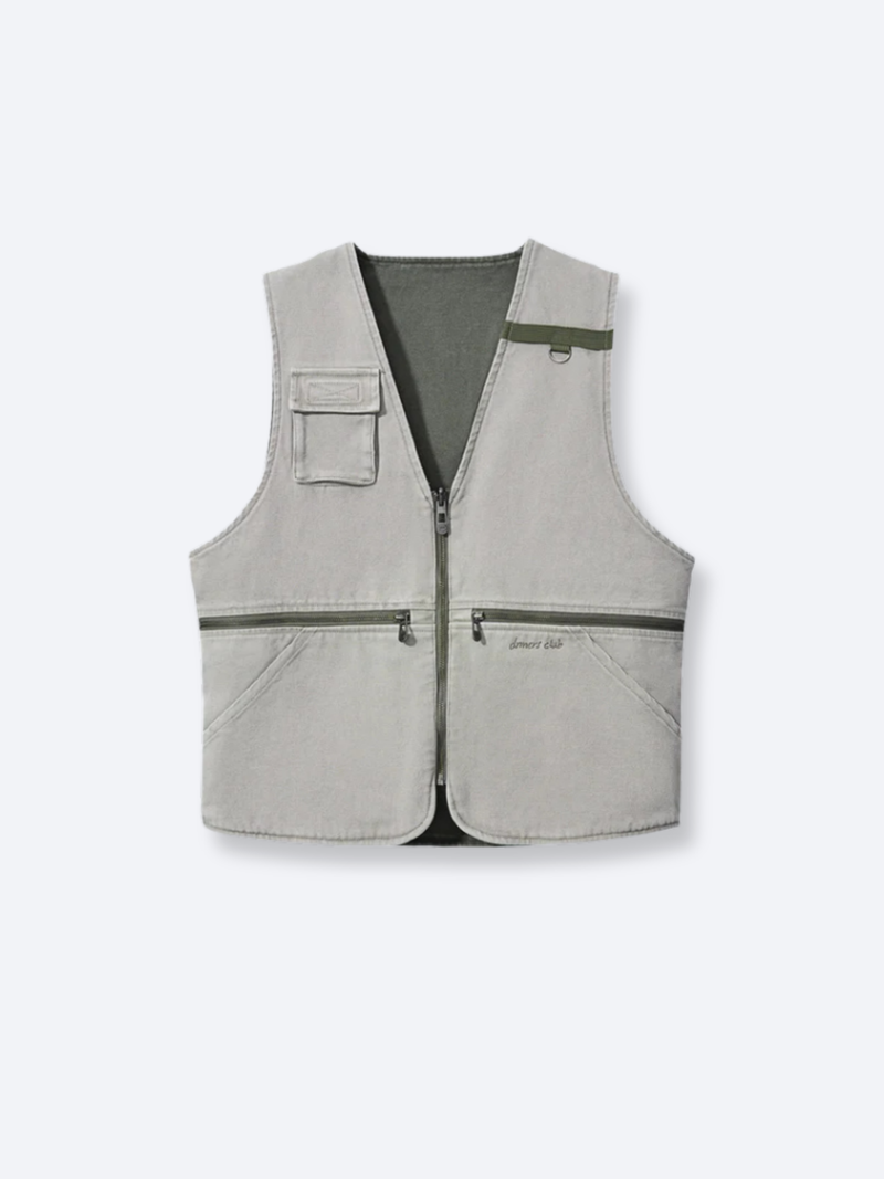 REVERSIBLE UTILITY VEST - GREEN/GREY – DRMERS CLUB