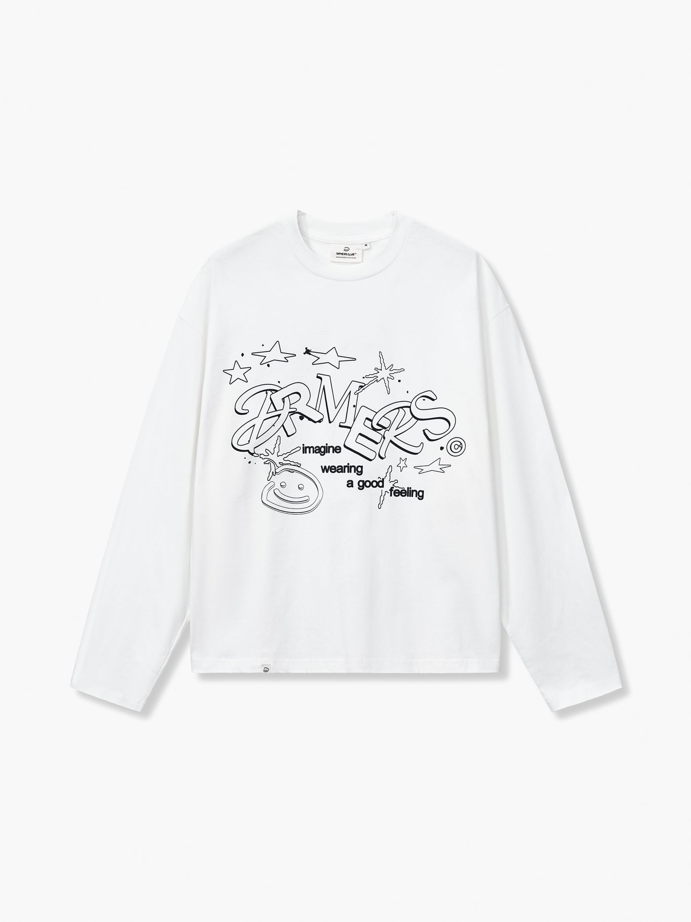 LINEWORK LONG SLEEVE TEE - WHITE