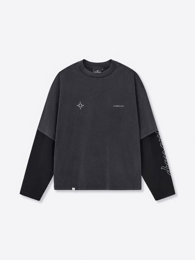 POLARIS LAYERED TEE - BLACK