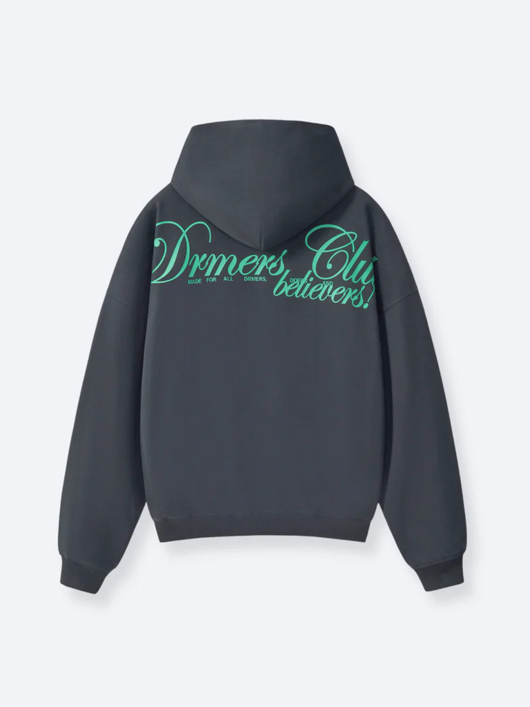 SCRIPT TEXT HOODIE - FADED BLACK – DRMERS CLUB
