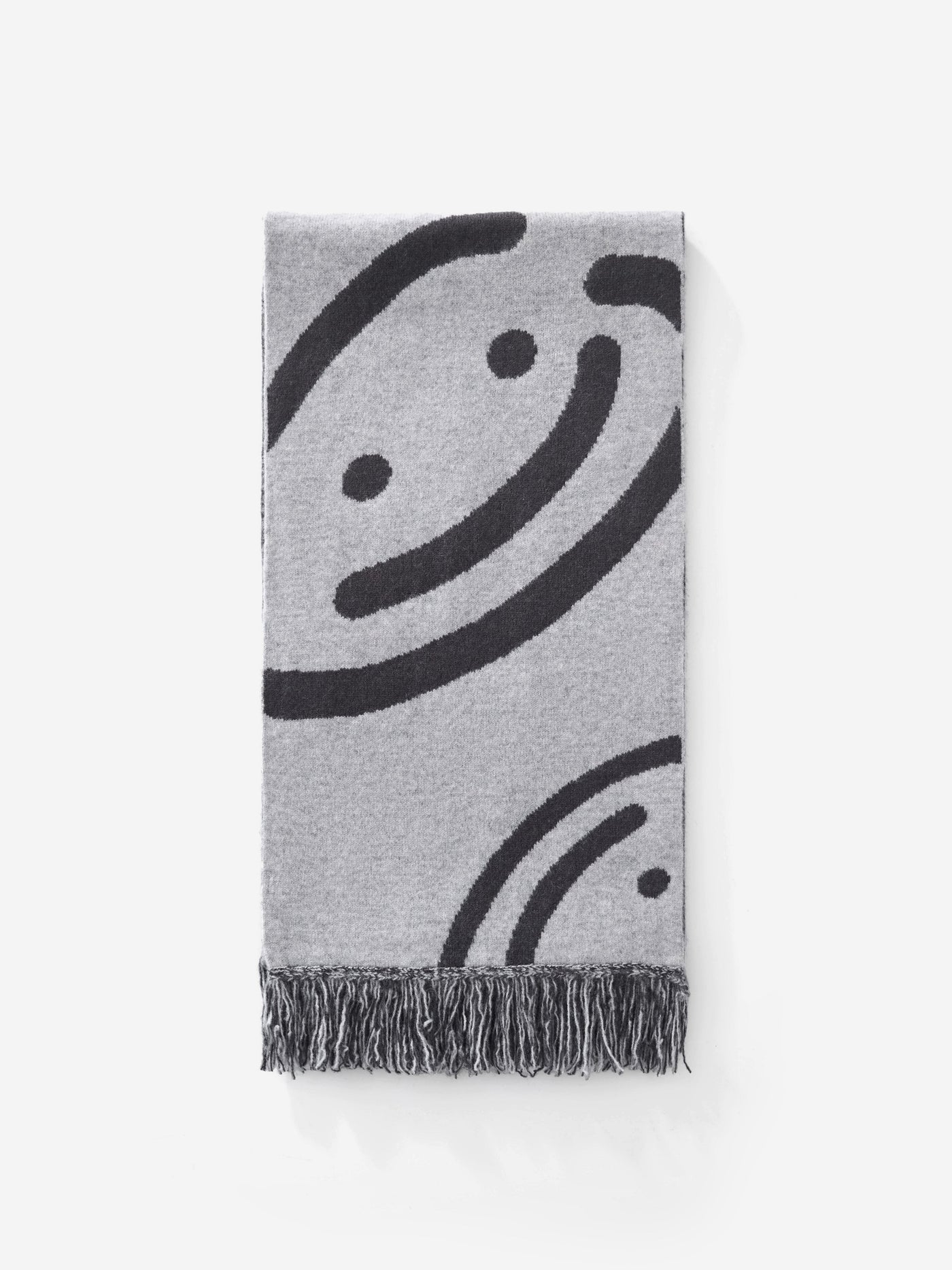 SMILEY LOGO SCARF - BLACK/GREY