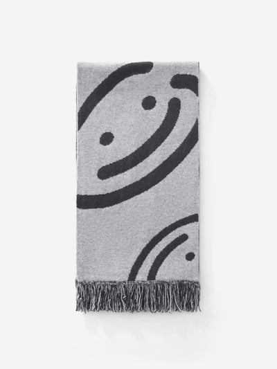 SMILEY LOGO SCARF - BLACK/GREY