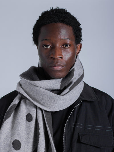 SMILEY LOGO SCARF - BLACK/GREY