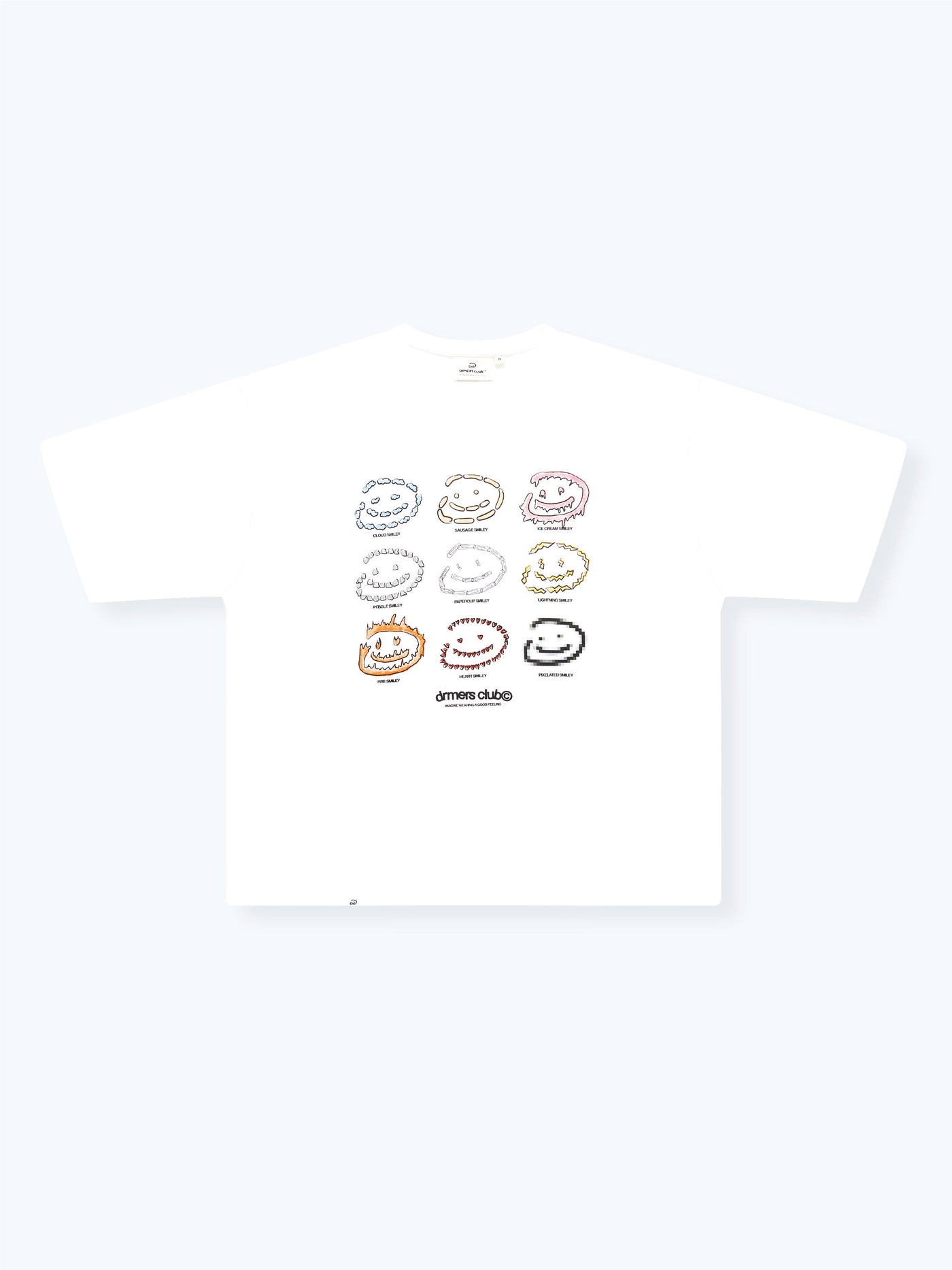 SMILEY GRID TEE - WHITE