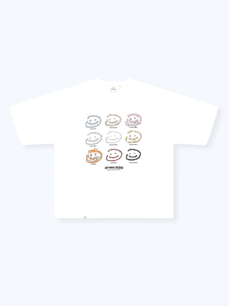 SMILEY GRID TEE - WHITE