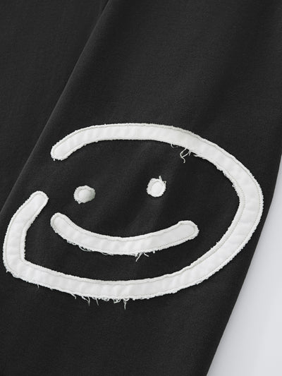 SMILEY PATCH SWEATPANTS - VINTAGE BLACK