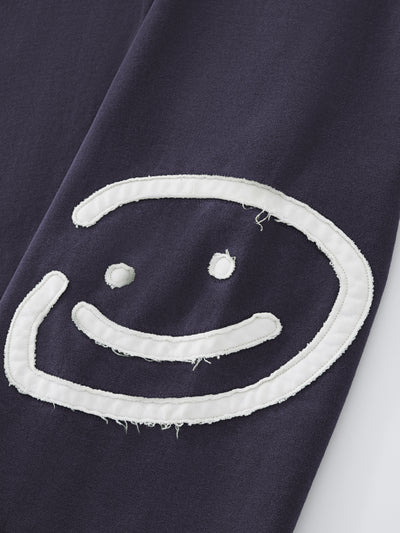 SMILEY PATCH SWEATPANTS - MIDNIGHT LAVENDER