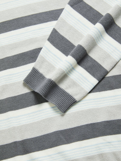 STRIPED LONG SLEEVE - LIGHT GREY