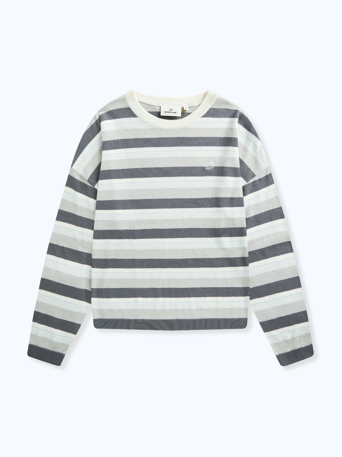 STRIPED LONG SLEEVE - LIGHT GREY