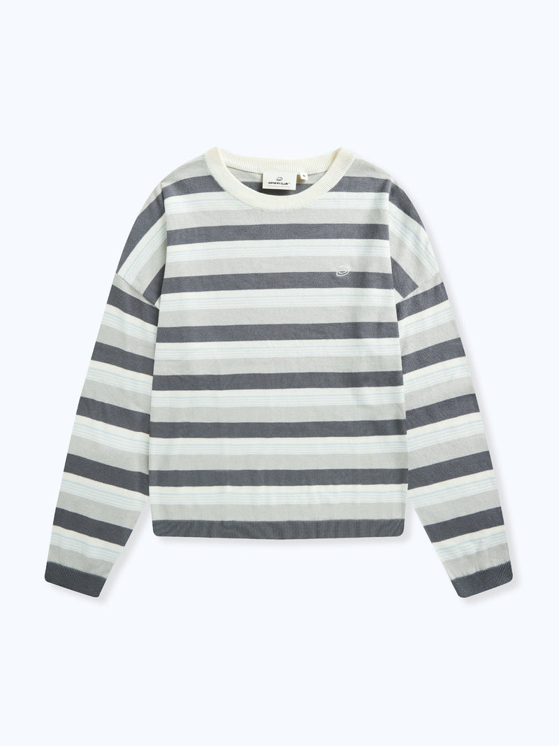 STRIPED LONG SLEEVE - LIGHT GREY