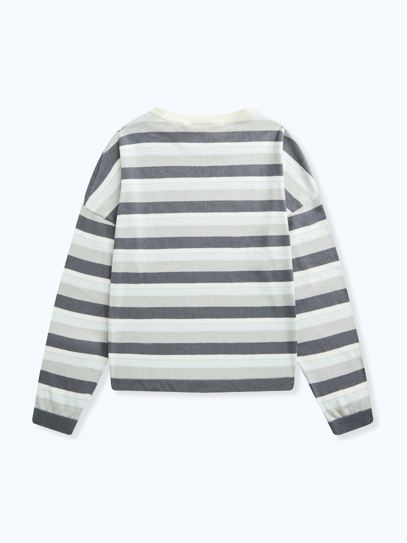 STRIPED LONG SLEEVE - LIGHT GREY