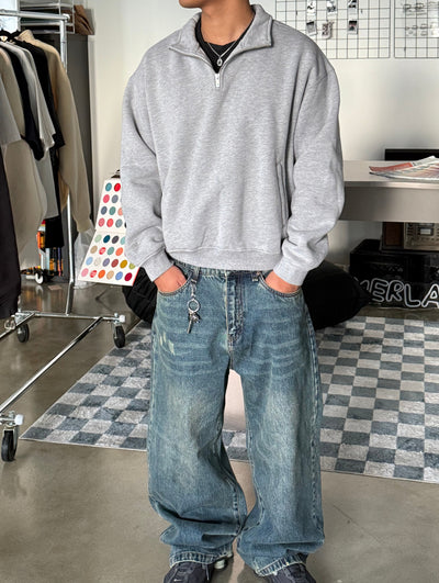 QUARTER ZIP FLEECE - GREY