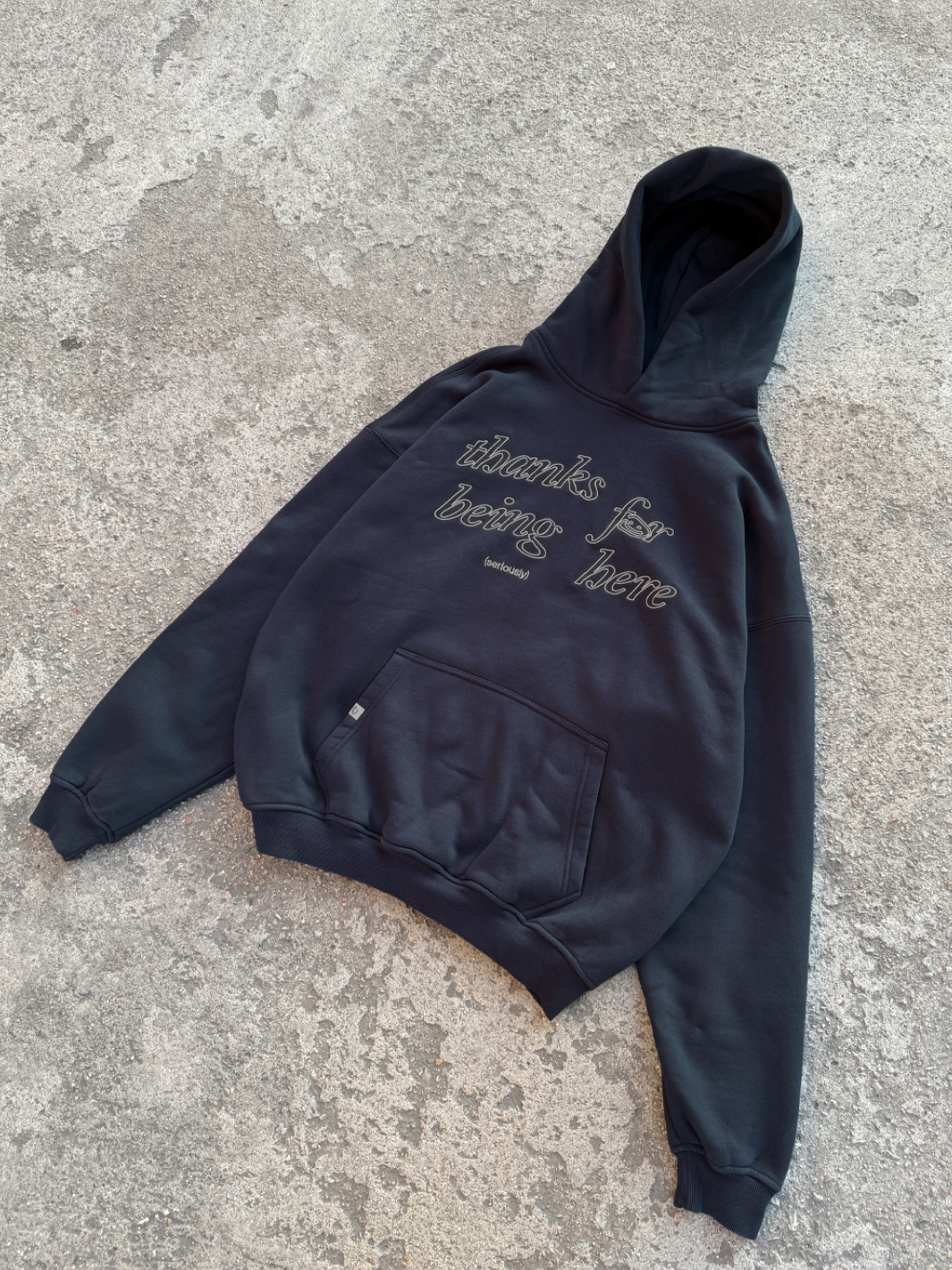 THANKS FOR BEING HERE V2 HOODIE - MIDNIGHT BLUE