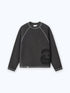 SMILEY WAFFLE LONG SLEEVE TEE - MIDNIGHT CHARCOAL
