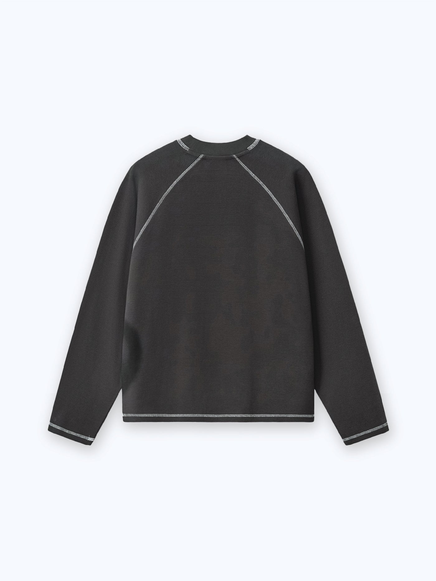 SMILEY WAFFLE LONG SLEEVE TEE - MIDNIGHT CHARCOAL