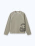 SMILEY WAFFLE LONG SLEEVE TEE - SAGE SMOKE