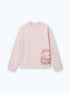 SMILEY WAFFLE LONG SLEEVE TEE - COTTON CANDY PINK