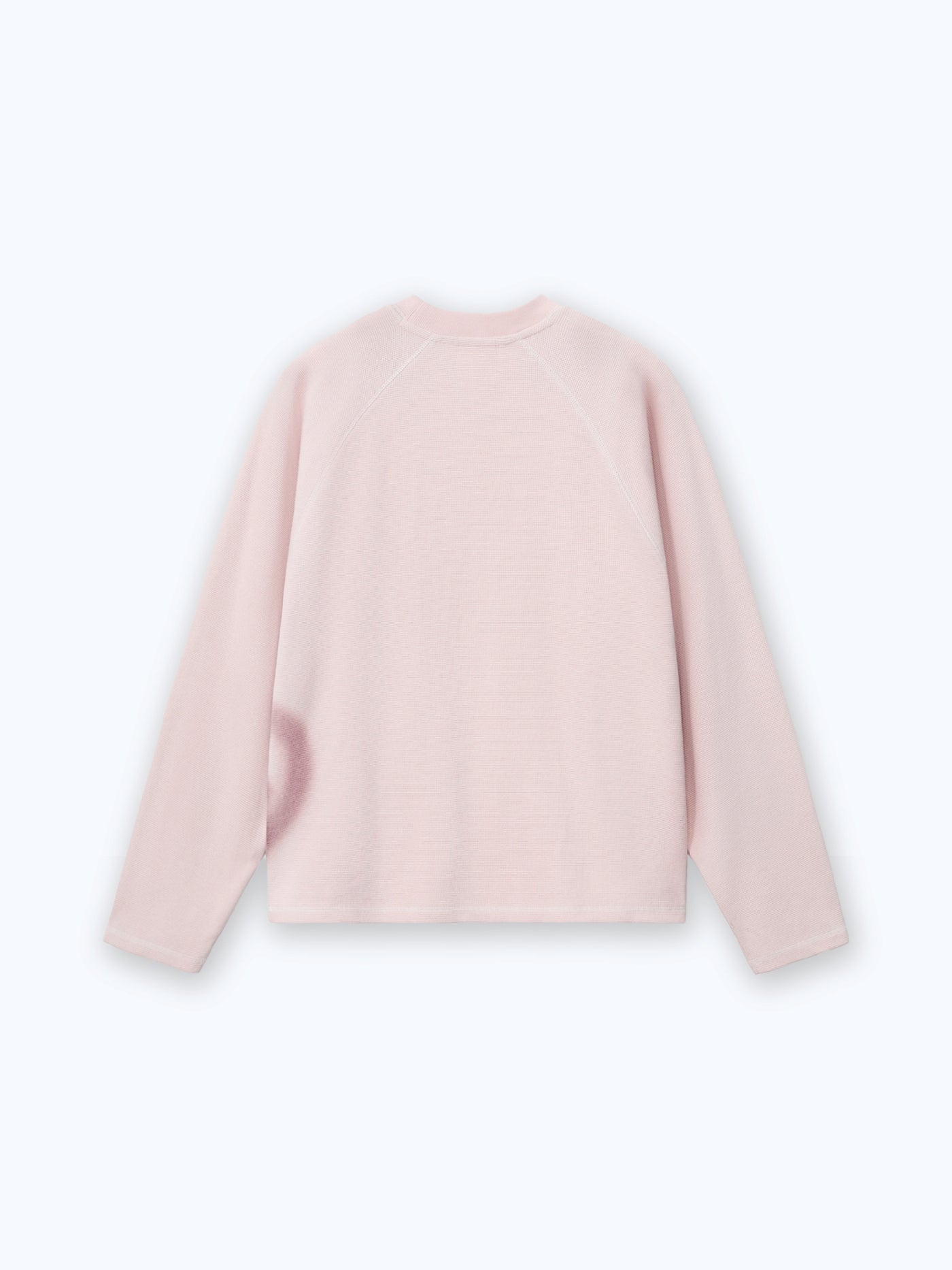 SMILEY WAFFLE LONG SLEEVE TEE - COTTON CANDY PINK
