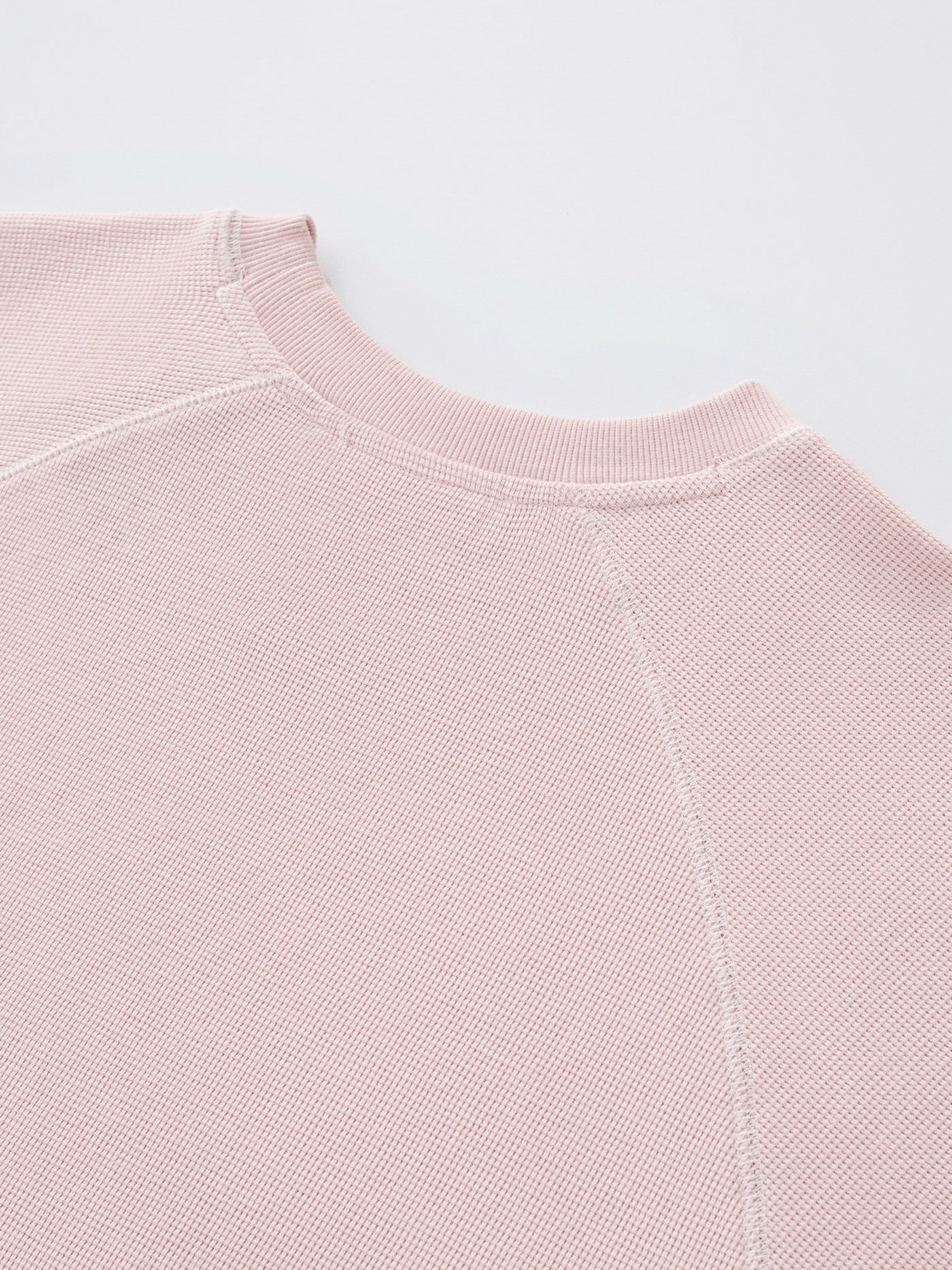 SMILEY WAFFLE LONG SLEEVE TEE - COTTON CANDY PINK