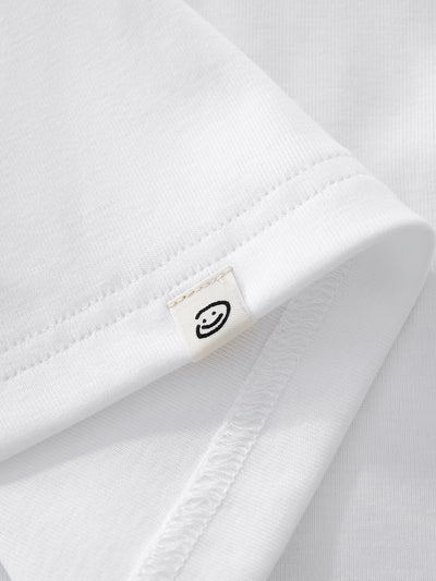 CROPPED-ISH BABY TEE - WHITE