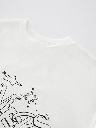 LINEWORK LONG SLEEVE TEE - WHITE