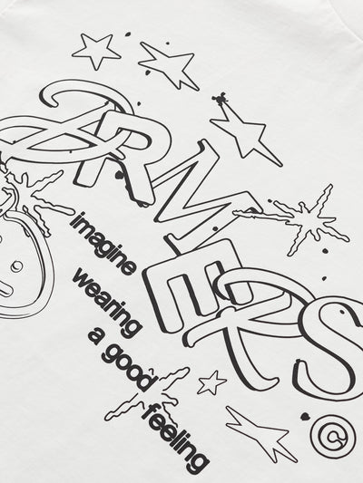 LINEWORK LONG SLEEVE TEE - WHITE