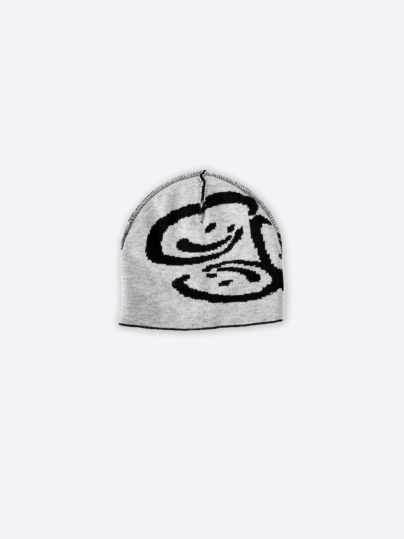 REVERSIBLE FREEFALL SMILEY BEANIE - BLACK/GREY