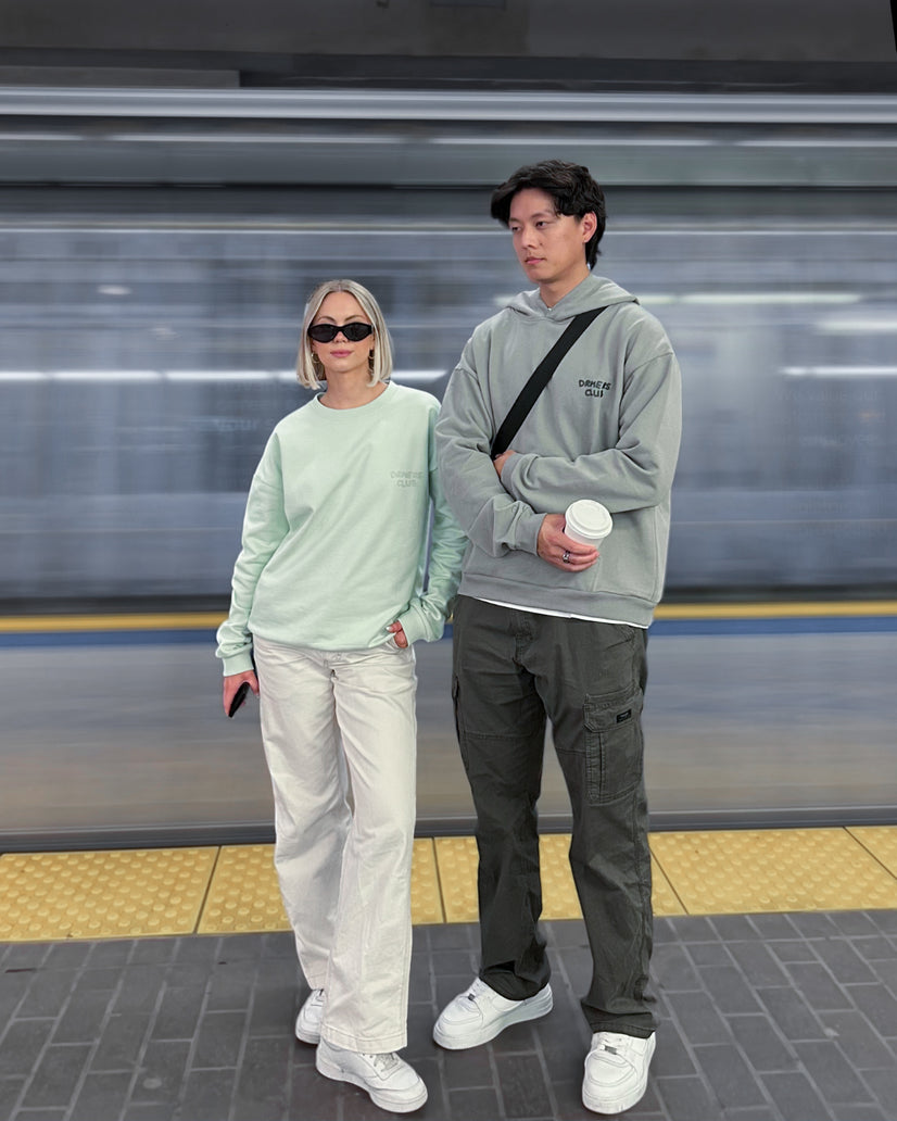 drmers club basics hoodie - matcha cream