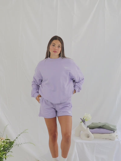 if i stay here crewneck - lilac