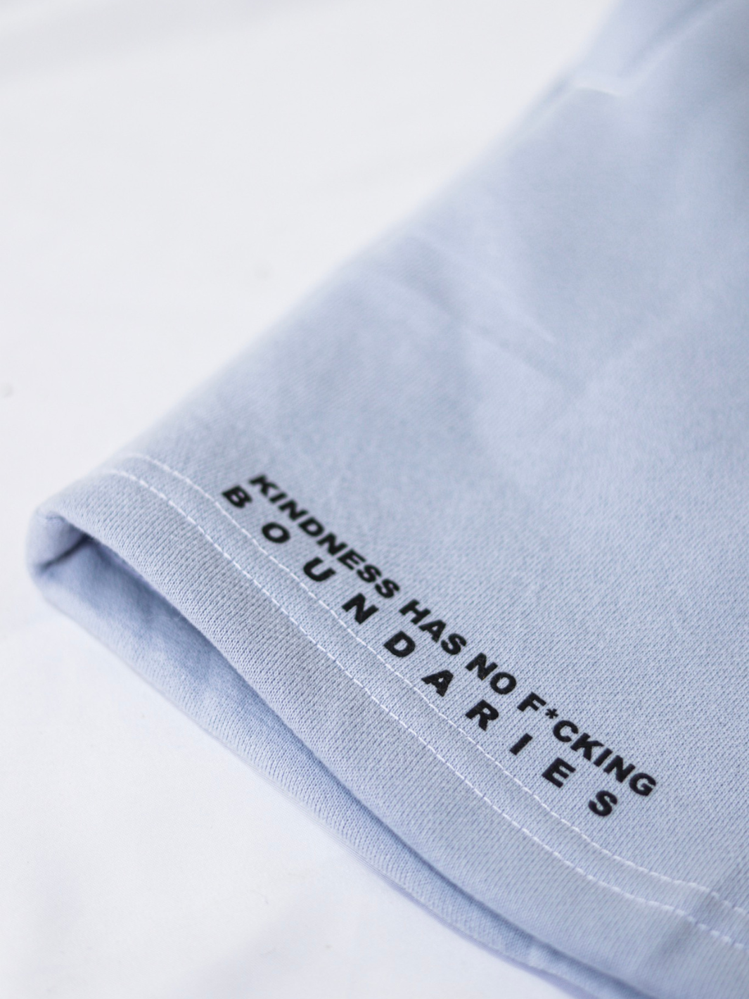 "BE KIND" world tour sweat shorts - faded blue