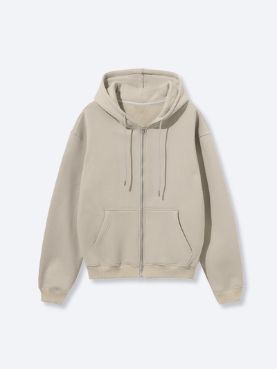 "TO WHOM IT MAY CONCERN" 2.0 ZIP-UP HOODIE - LIGHT OAT