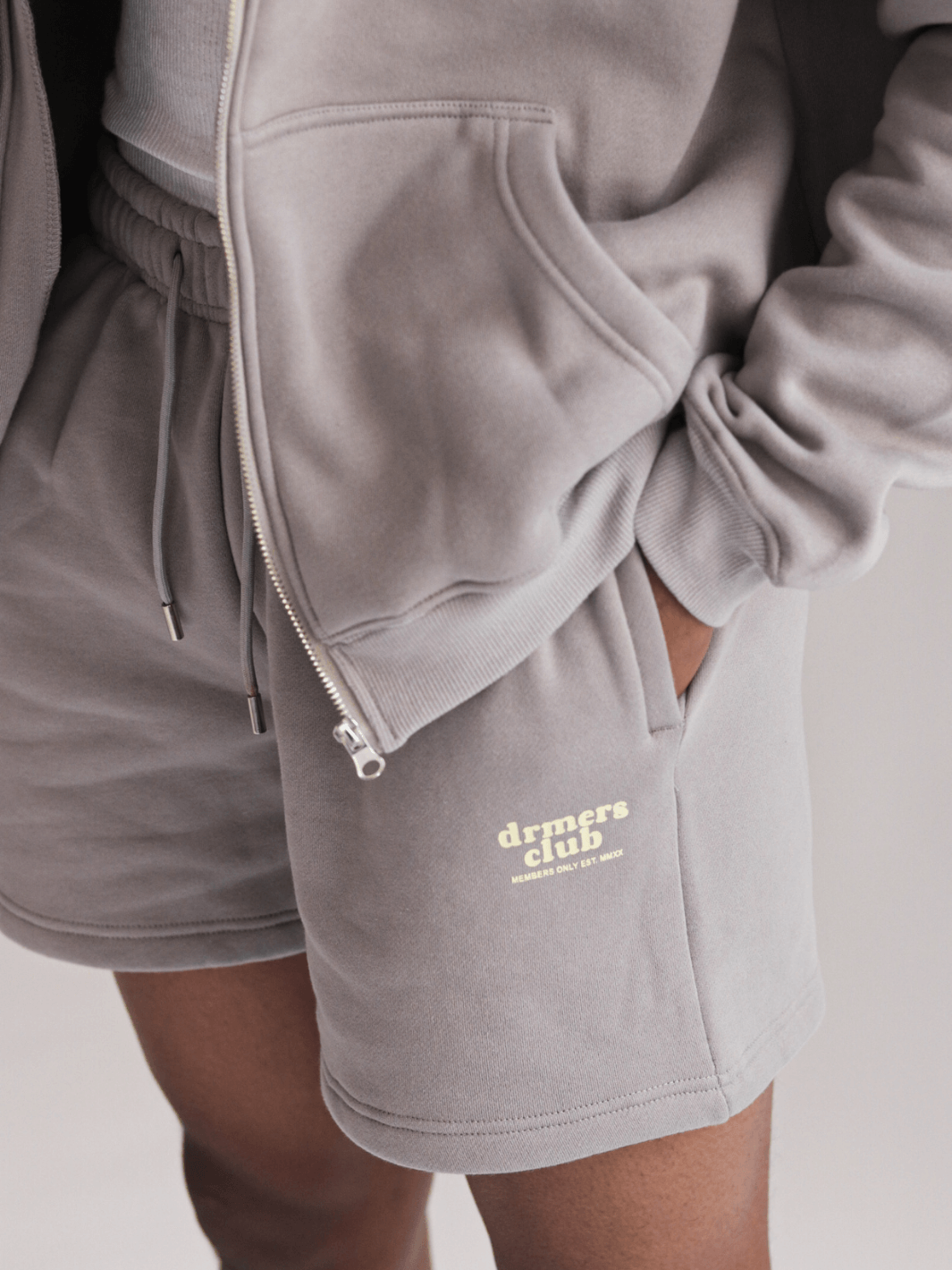 members only sweat shorts - stone grey
