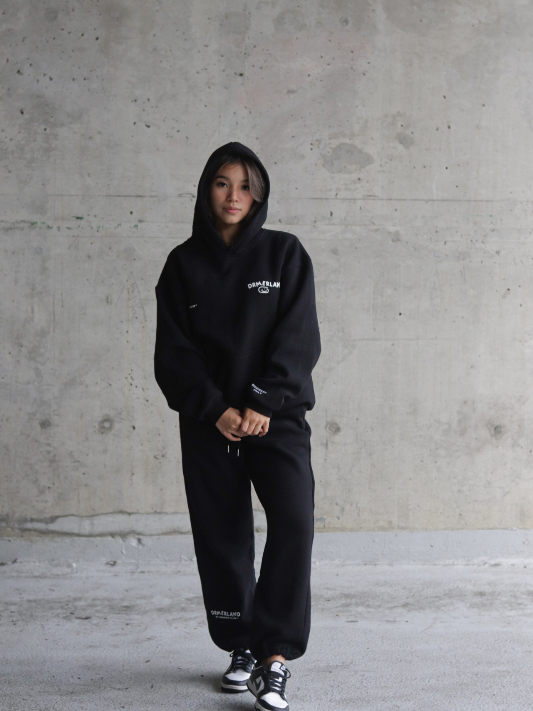 THANKS FOR BEING HERE HOODIE BLACK DRMERS CLUB