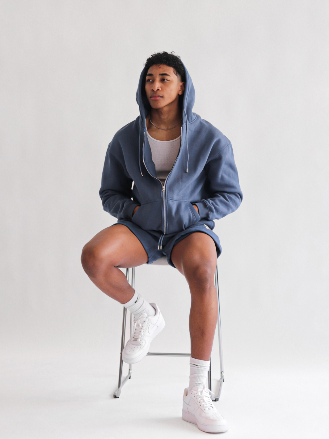 Navy and white sales hoodie