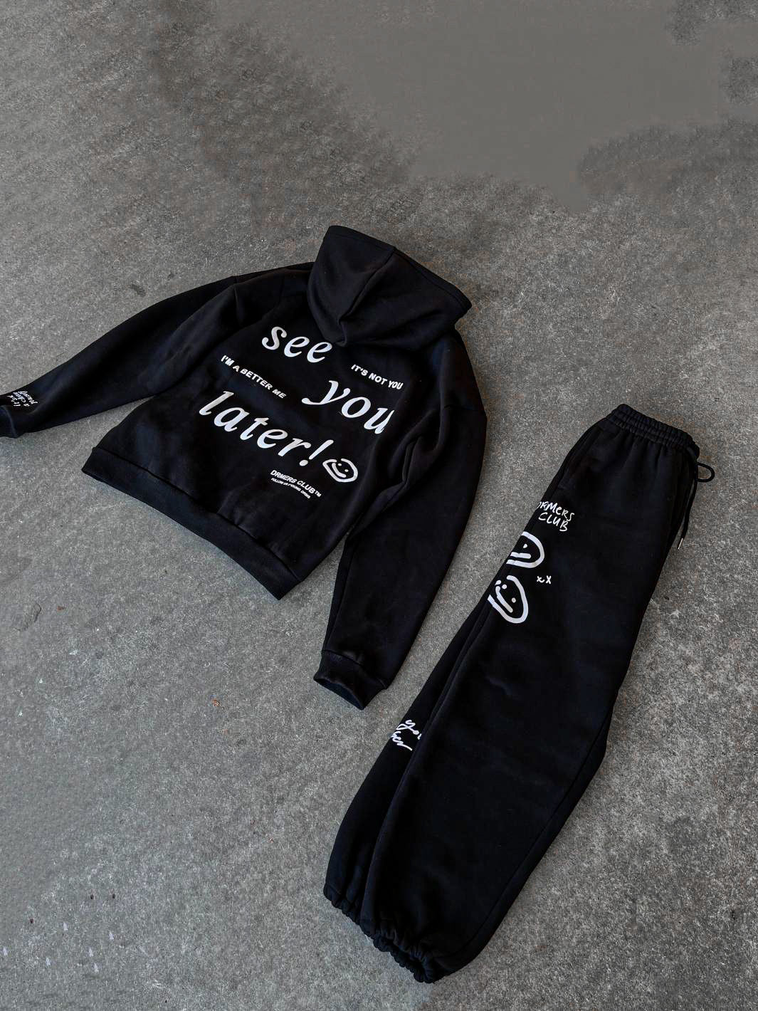 see you later hoodie - black