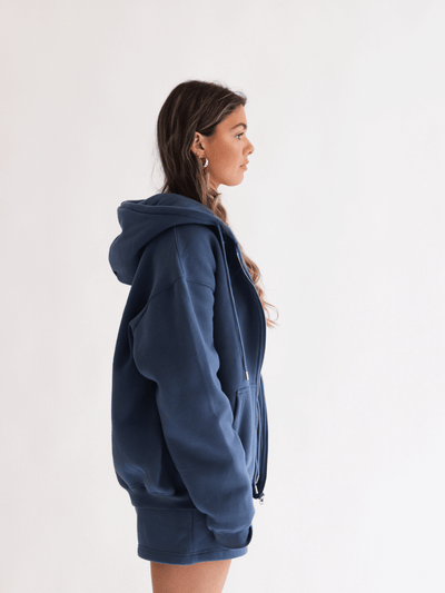 Navy blue zip up jacket outlet
