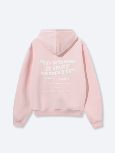 "TO WHOM IT MAY CONCERN" 2.0 zip-up hoodie - baby pink